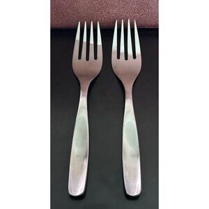 Set Of 2 Gourmet Settings 10” Serving Fork 18/10 Stainless Flatware Non Stop